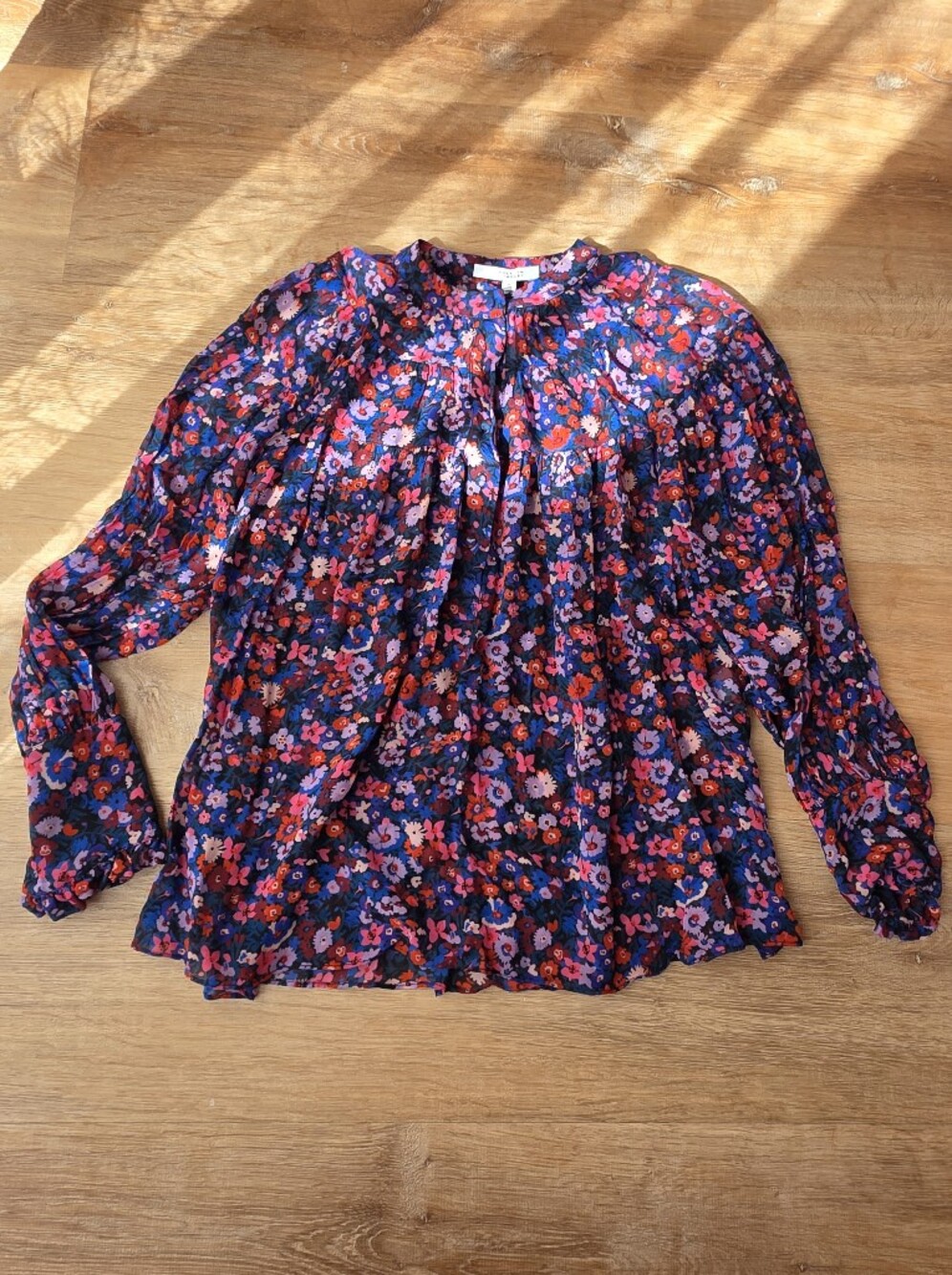 Derek Lam 10 Crosby "Lou" Floral Long Sleeve Blouse Size 6